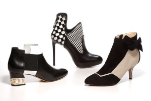 black and white ankle boots