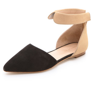 d'Orsay two piece ankle strap flat