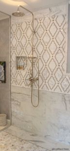 Bathroom - Marble mosaic tiled shower