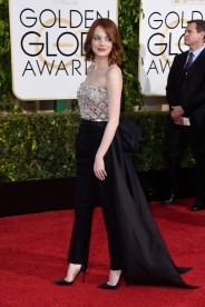 BEVERLY HILLS, CA - JANUARY 11:  Actress Emma Stone attends the 72nd Annual Golden Globe Awards at The Beverly Hilton Hotel on January 11, 2015 in Beverly Hills, California.  (Photo by Frazer Harrison/Getty Images)