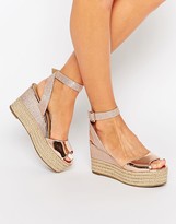 Rose gold espadrilles