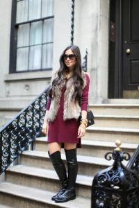 faux-fur-vest-and-dress-533x800