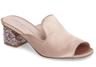 Chinese Laundry Mara glitter heel satin mule