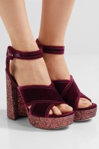 Miu Miu velvet platforms